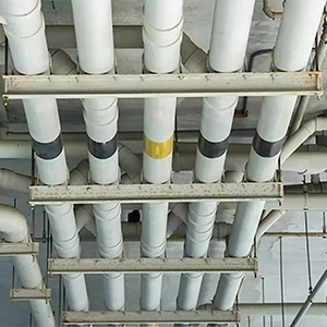 tubulação de coluna de esgoto